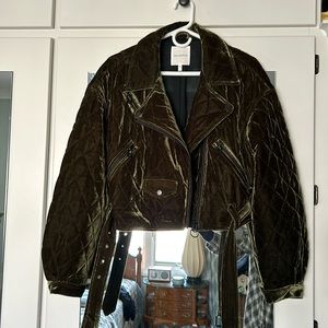Avec Les Filles quilted velvet bomber jacket M perfect condition